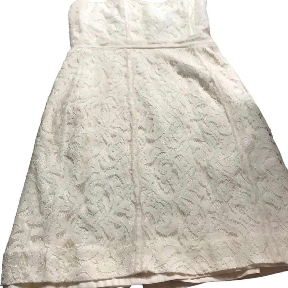 J crew size 6 ivory lace lined dress great condition